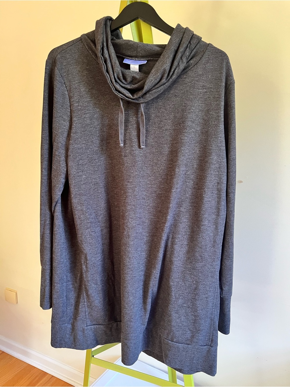 Motherhood Maternity Gray Cowl Neck NURSING Tunic Top XL